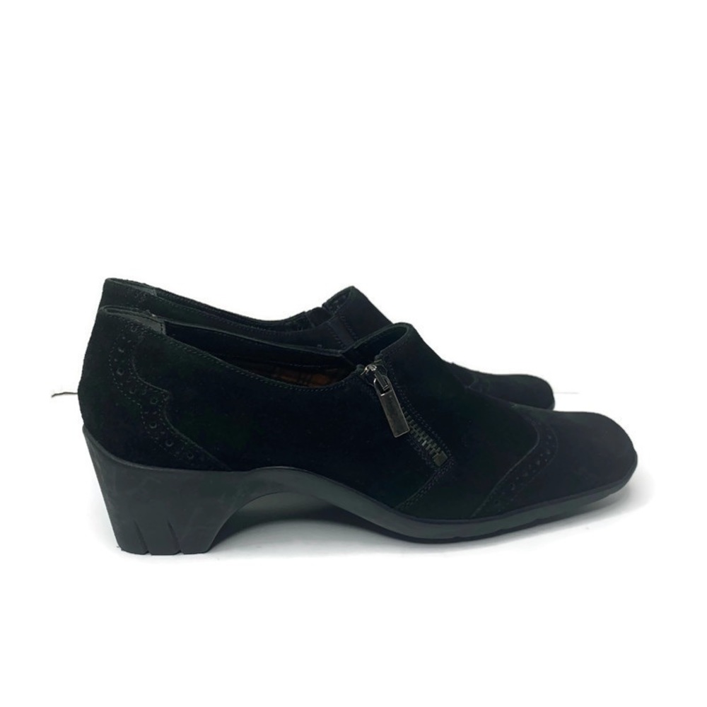 Aquatalia Black Suede Wing Tip Slip On Shoes Size 9.5